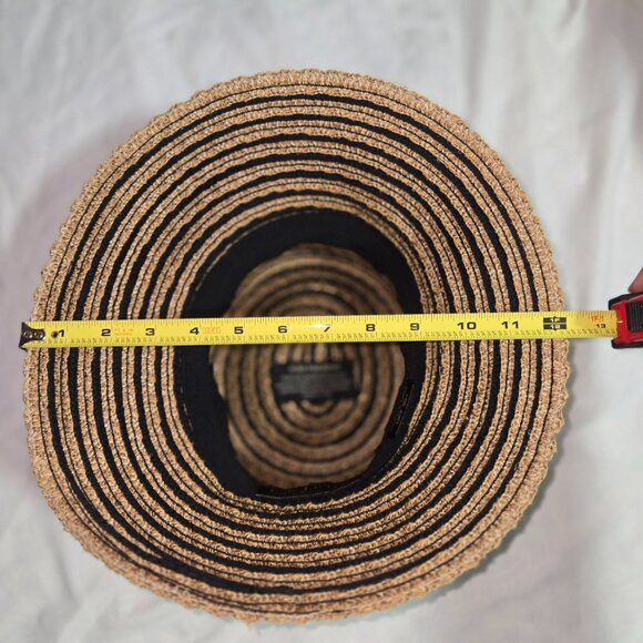 Eric Javits New York Packable Straw Bucket Sun Hat Tan Black Stripe UPF main image 7